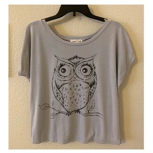 Owl swoop neck top
